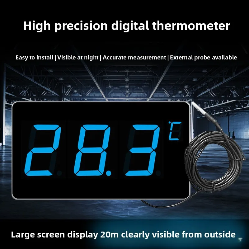 

LX923T Industrial Large-screen Digital Thermometer Waterproof Probe Aluminum Frame Indoor Temperature Meter