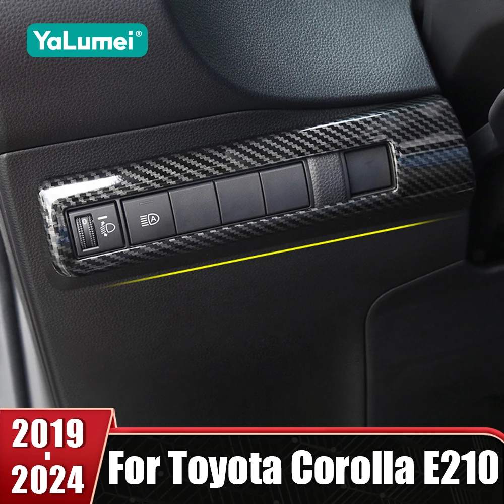 

For Toyota Corolla E210 2019 2020 2021 2022 2023 2024 Hybrid ABS Car Headlight Switch Adjust Frame Head lamp Cover Accessories