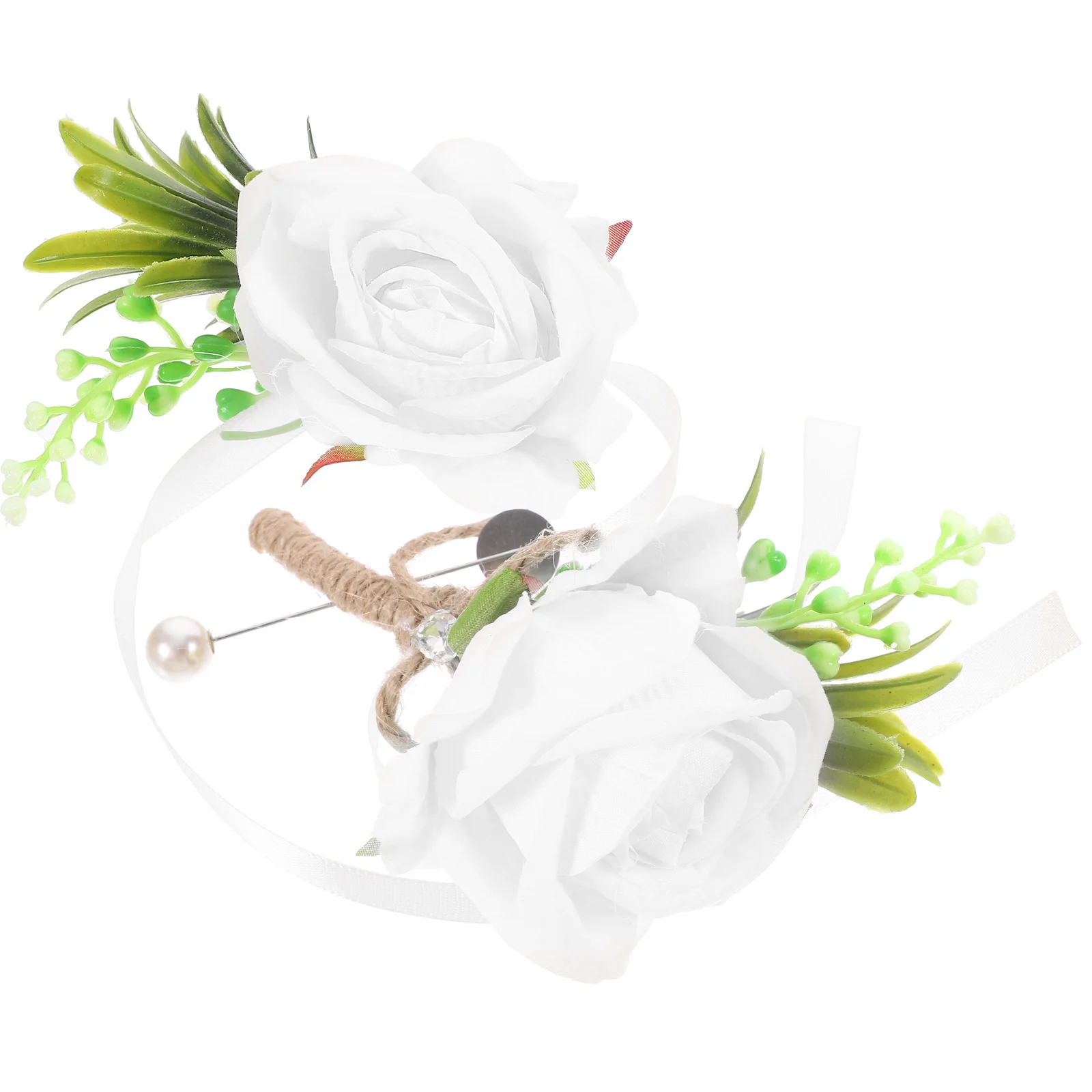 

Artificial Rose Wrist Flower Straps Wedding Decor Party Bridesmaid Flowers Boutonniere Set Bracelet Wrist Corsage Wedding