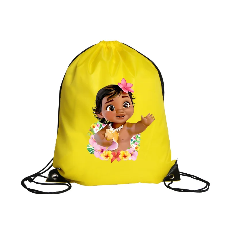 Moana telas no tejidas con cordón impermeable conveniente mochila de compras bolsa con estampado de dibujos animados bolso de gran capacidad bolsas de regalo