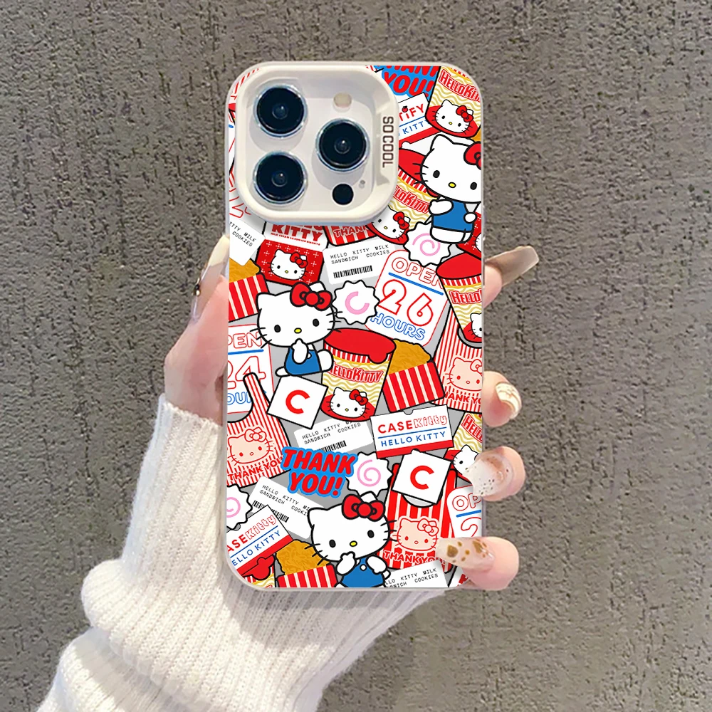 Sanrio Retro Hello Kitty Cute Phone Case For Samsung Galaxy S26 Ultra S25 S24 S23 S22 S21 FE Plus A56 A55 A54 A36 A35 IMD Cover
