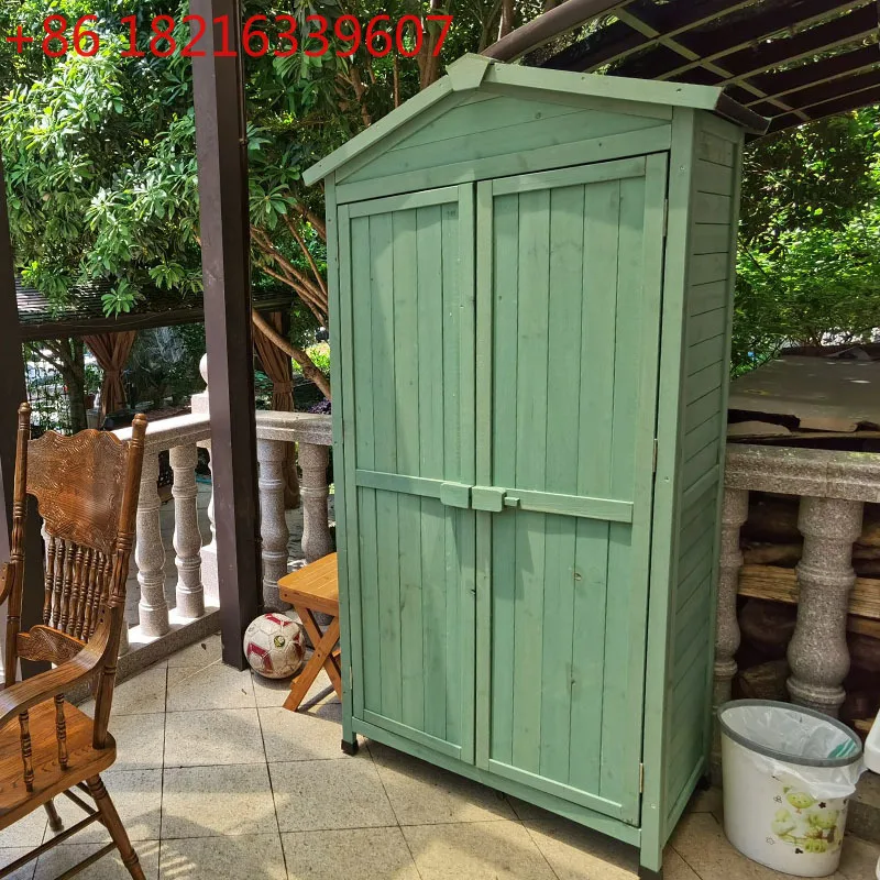 

Outdoor Wooden Tools Sundries Locker Storage Flower Stand Cabinet Large Size Courtyard Garden Locker