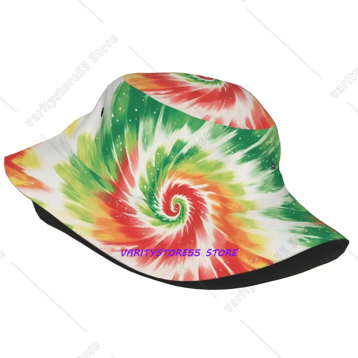Street Psychedelic Neon Tie-Dye Bucket Hat Unisex Lightweight Outdoor Sport Fishing Hat Vocation Getaway Headwear Bob