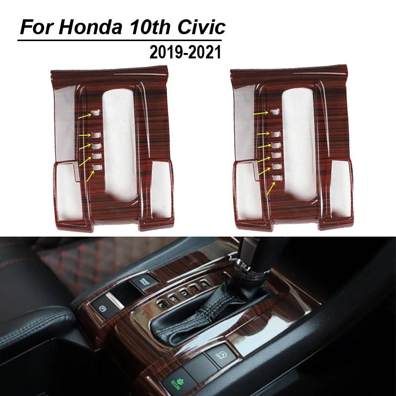 

Left-Driving For HONDA 10th CIVIC 2019-2021 Central Control Button Protective Cover ABS Imitation Wood Decor tickers Accessories