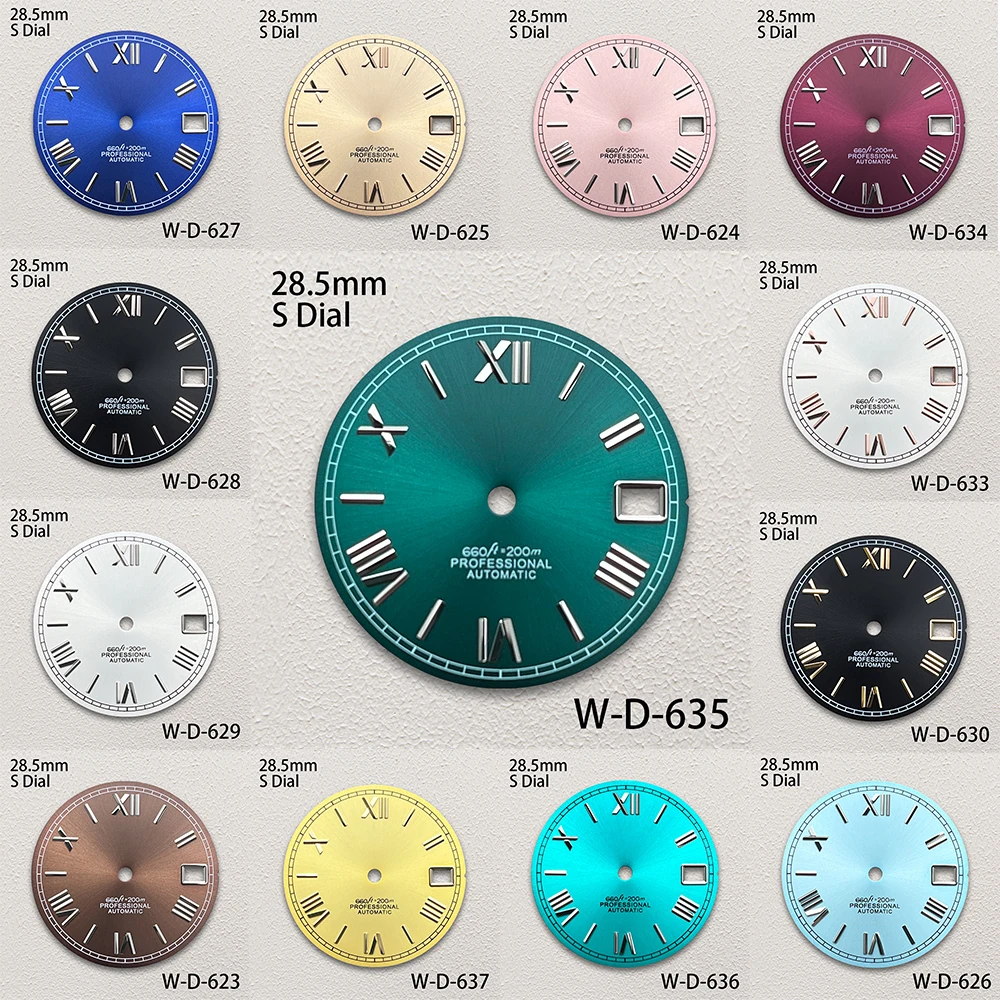 

28.5mm S Logo Rome Dial Fit NH35/NH36/4R/7S Japanese Automatic Movement Sunray Dial Watch Modification Accessories