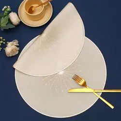 Round Placemats for Dining Table, Durable Table Mats, Reusable Metallic Shiny Placemats, 15