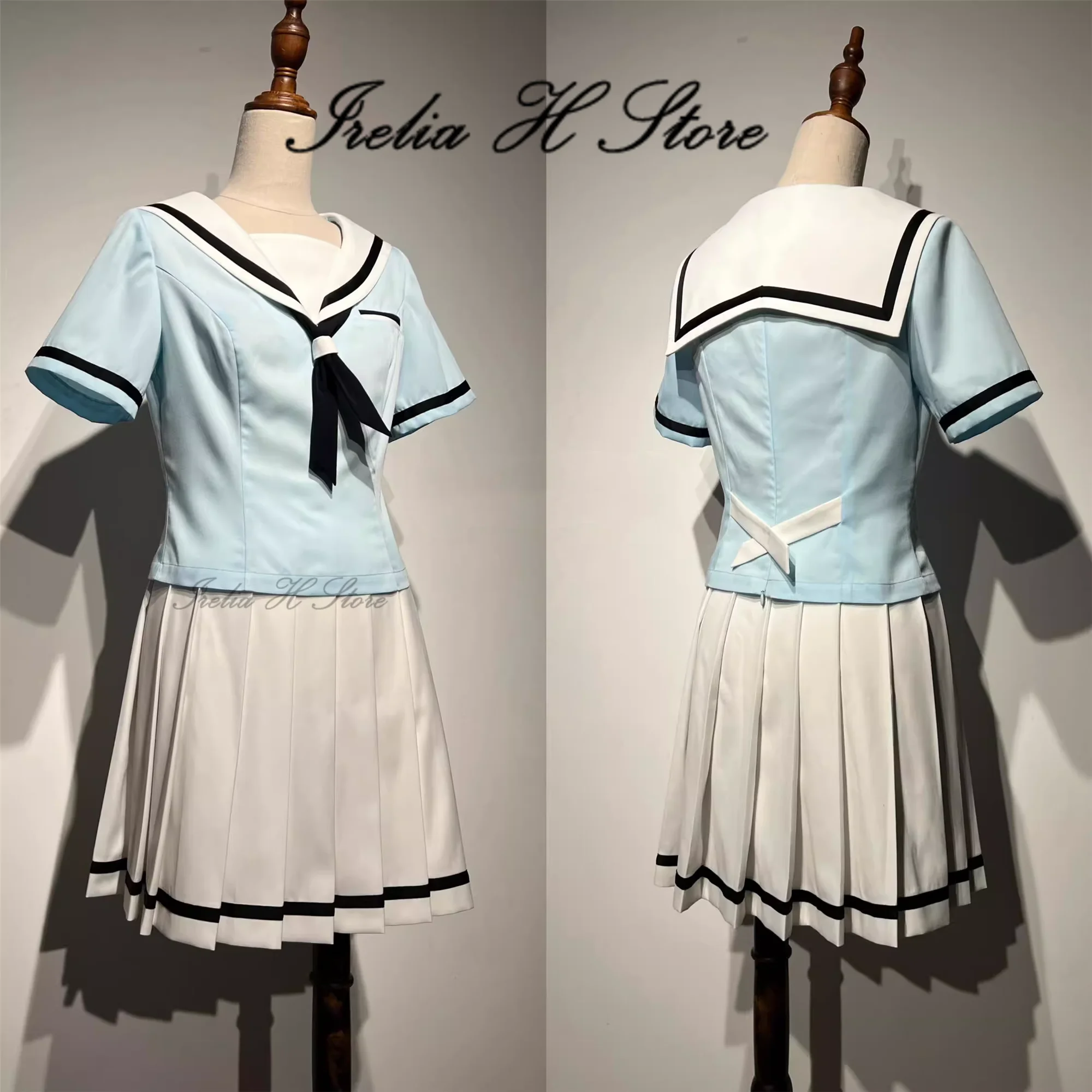 

Presale Irelia H Store BanG Dream! Ichigaya Arisa Yahata Umiri Cosplay Costume Summer School Uniform sailor shirt skirt