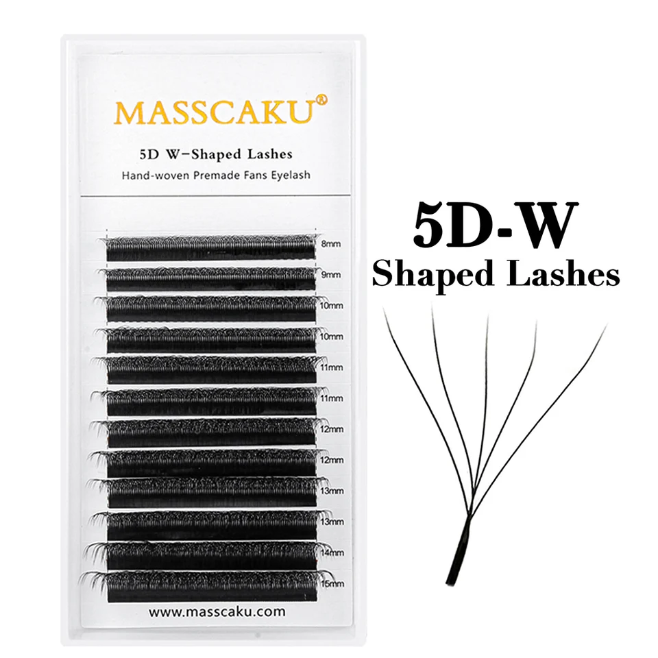 MASSCAKU 12Lines Premium Mink 3D 4D 5D 6D Pre-made False Eyelash W Shape Soft and Natural Individual Lash Extension Supplies, image 8