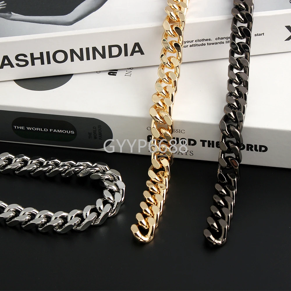 1/5meters 15mm Aluminum Metal Bag Chain Strap For Women's Handbag Crossbody Purse Belt Necklace Handmade Chain Gift Accessories