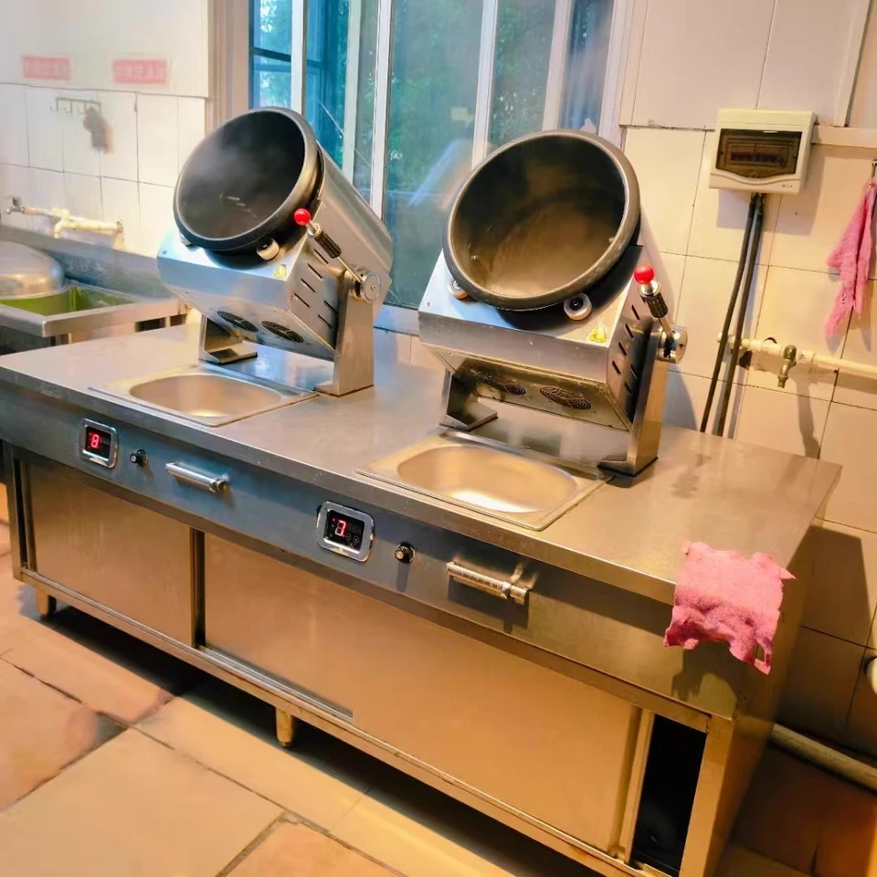 Smart Commercial Kitchen 360 Drum Rolling Type Cooking Machine Electric Automatic Cook Robot