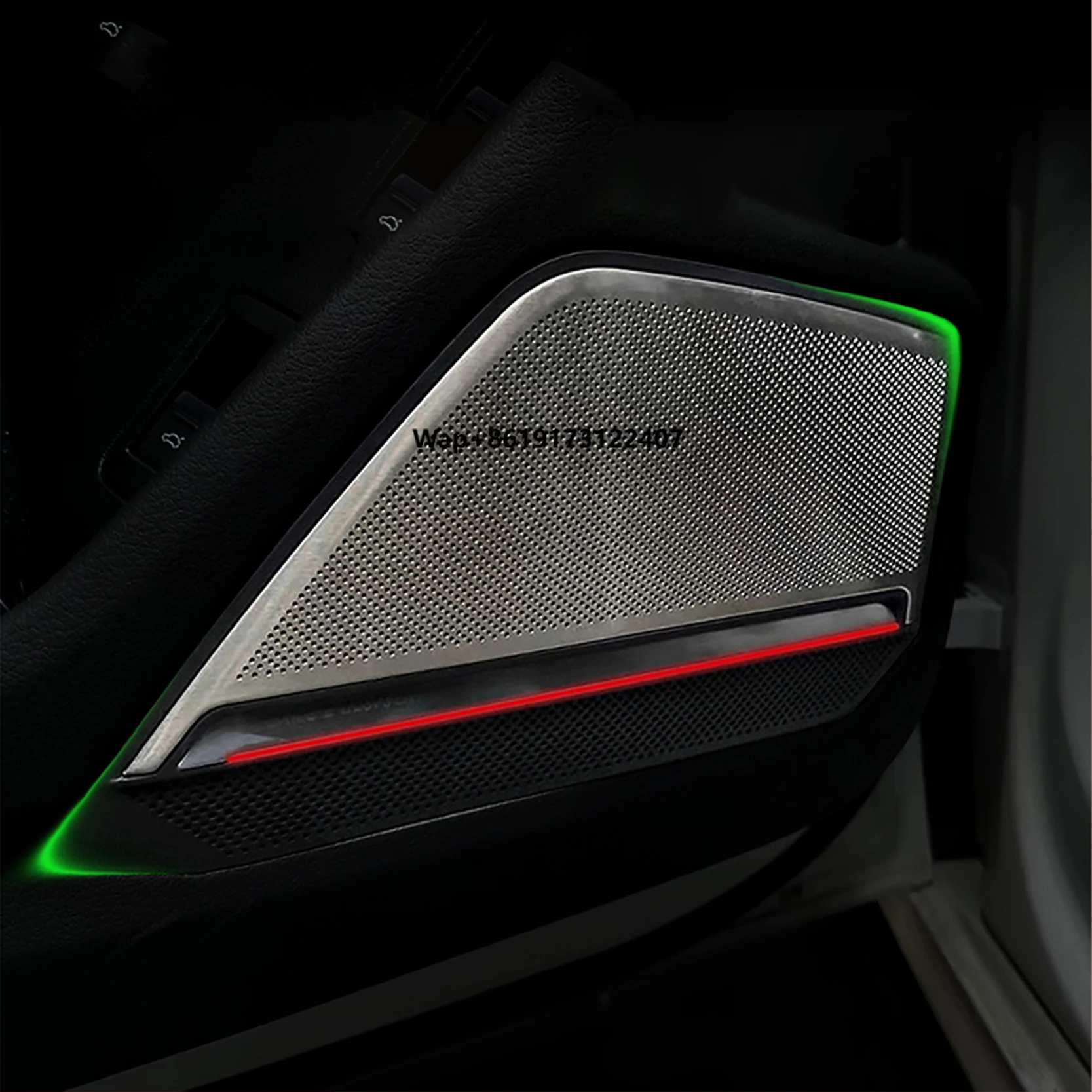 2019-2025 A6 A7 C8 LED Ambient Door Lights, BO-Style Metal Speaker Cover, Car Interior Trim