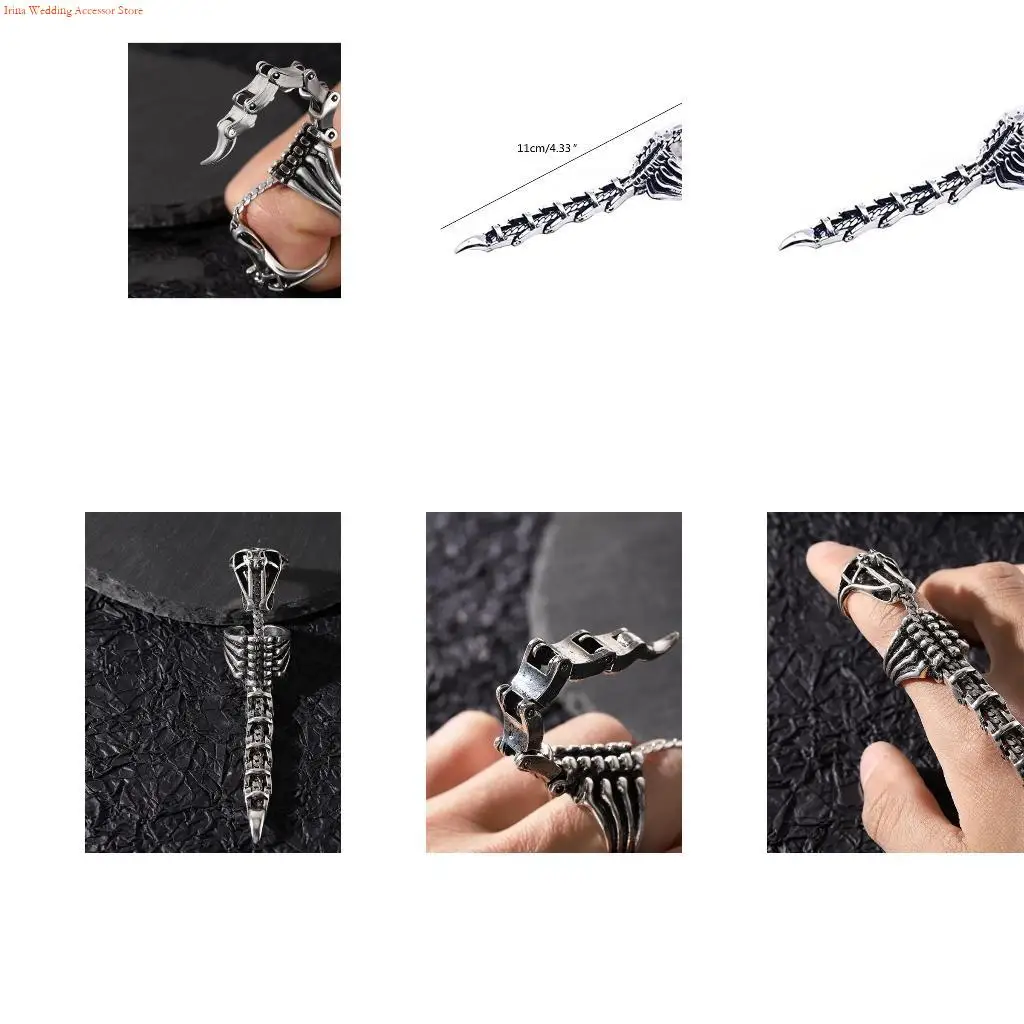 G92D Adjustable Gothic Rock Unisex Couple Punk Vintage Steampunk Ring Heavy Rock Punk Joint Rings Unisex Jewelry