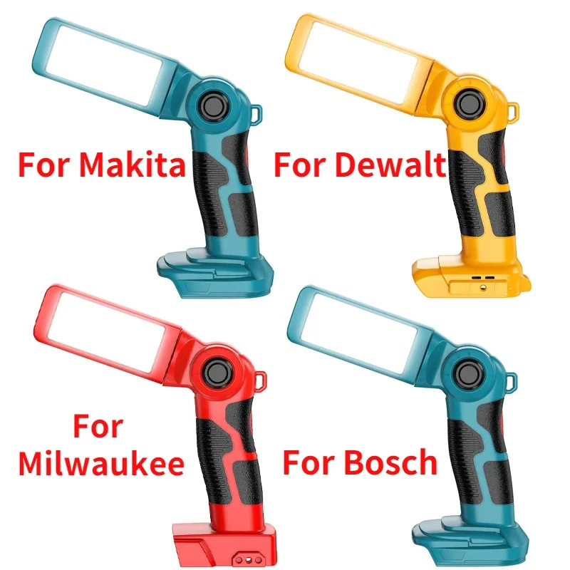 

Переносная светодиодная сигнальная лампа, рабочий светильник для Makita, Bosch, DEWALT, Milwaukee, M & 18, электроинструменты, уличная светильник ПА с литиевым аккумулятором 18 в, 12 Вт