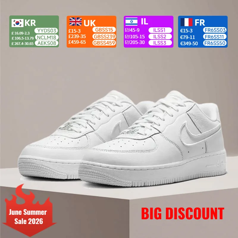 

Nike Air Force 1 Women's Slip-Resistant Low-Top Sneakers - Comfortable, Stylish, Versatile Classic FJ7409-100