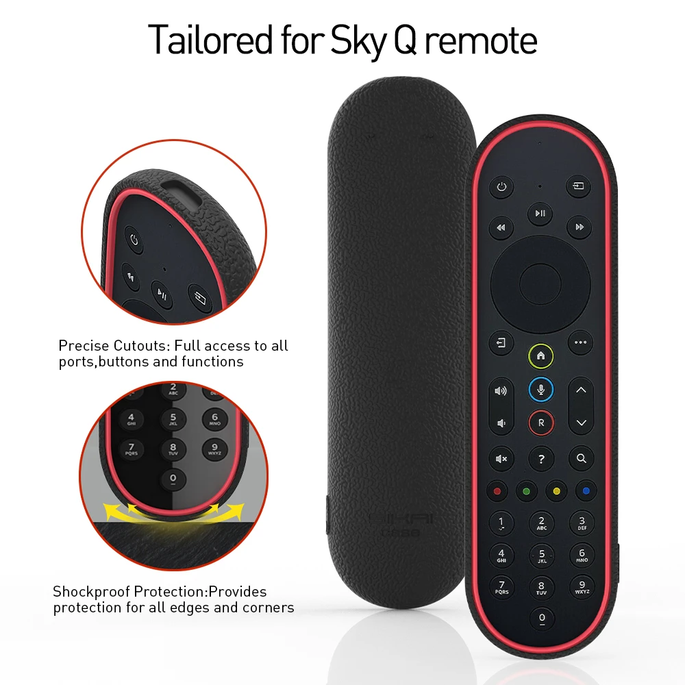 SIKAI Case for Smart TV Sky Q EC302 EC201 Voice Remote Control Protective Premium Silicone Cover Controller Sleeve Skin