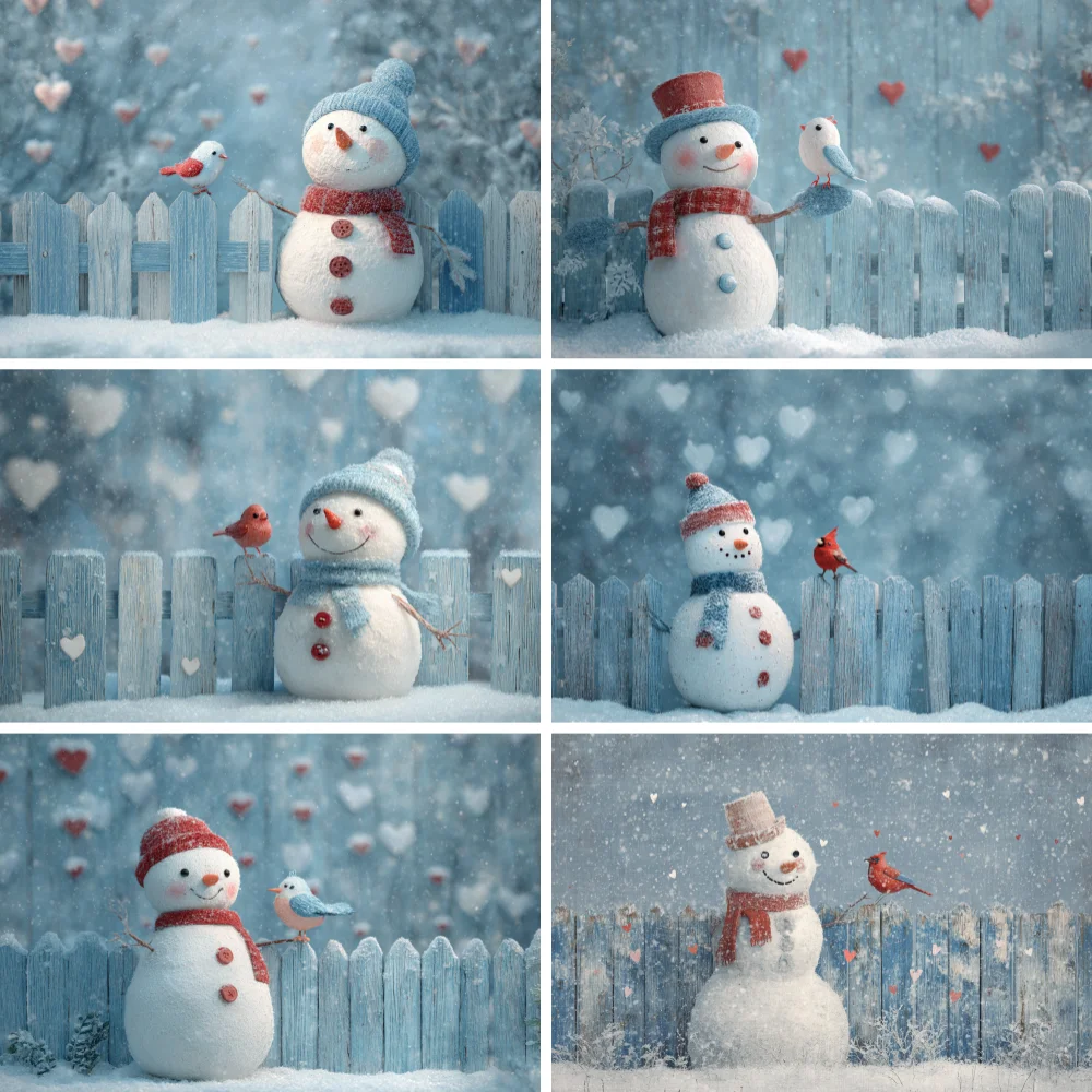 

Fairy Christmas Background Winter Snowman Forest Backdrops For Photography Photocall Photozone Portrait Shooting Props