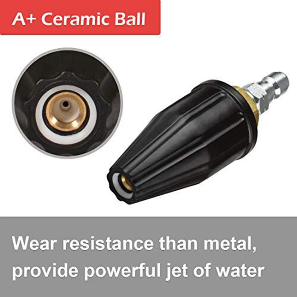 Turbo Charged Pressure Washing High Pressure Washer Rotating Turbo Nozzle Spray Tip 4000 PSI 14 Quick Insertion