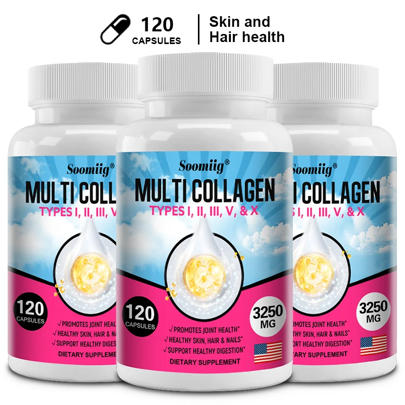 Women's and Men's Collagen - Types I, II, III, V, X Multi-Collagen Capsules - Joint, Skin, Hair, Nails, Digestive Support