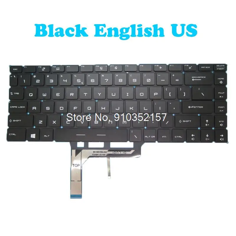 

Black White Silver Grey Keyboard For MSI P65 Creator 8RE 8RD 8RF 8SD 8SE 8SF 9SD 9SE 9SF 9SG English Backlit NO Frame