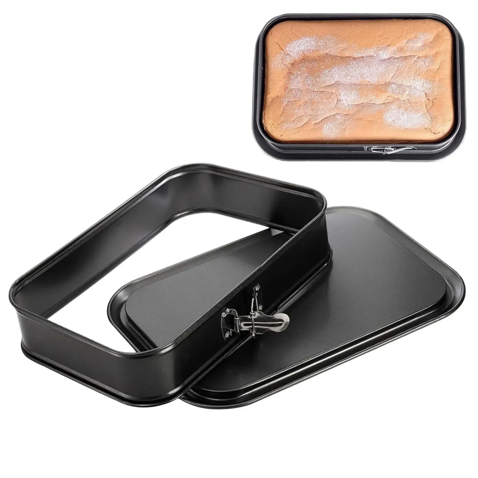 13x9 Inch Steel Cake Baking Pans Rectangular Cake Baking Trays Non-stick Reusable Cookie Tray Sheet for Cheesecake