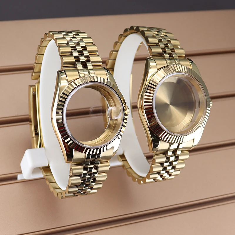 مقاوم للماء 36 مللي متر 39 مللي متر الذهبي حالة الياقوت ل Seiko Nh35 Nh34 Nh36 Nh38 ميوتا 8215 حركة مخدد ساعة حزام 28.5 مللي متر الهاتفي