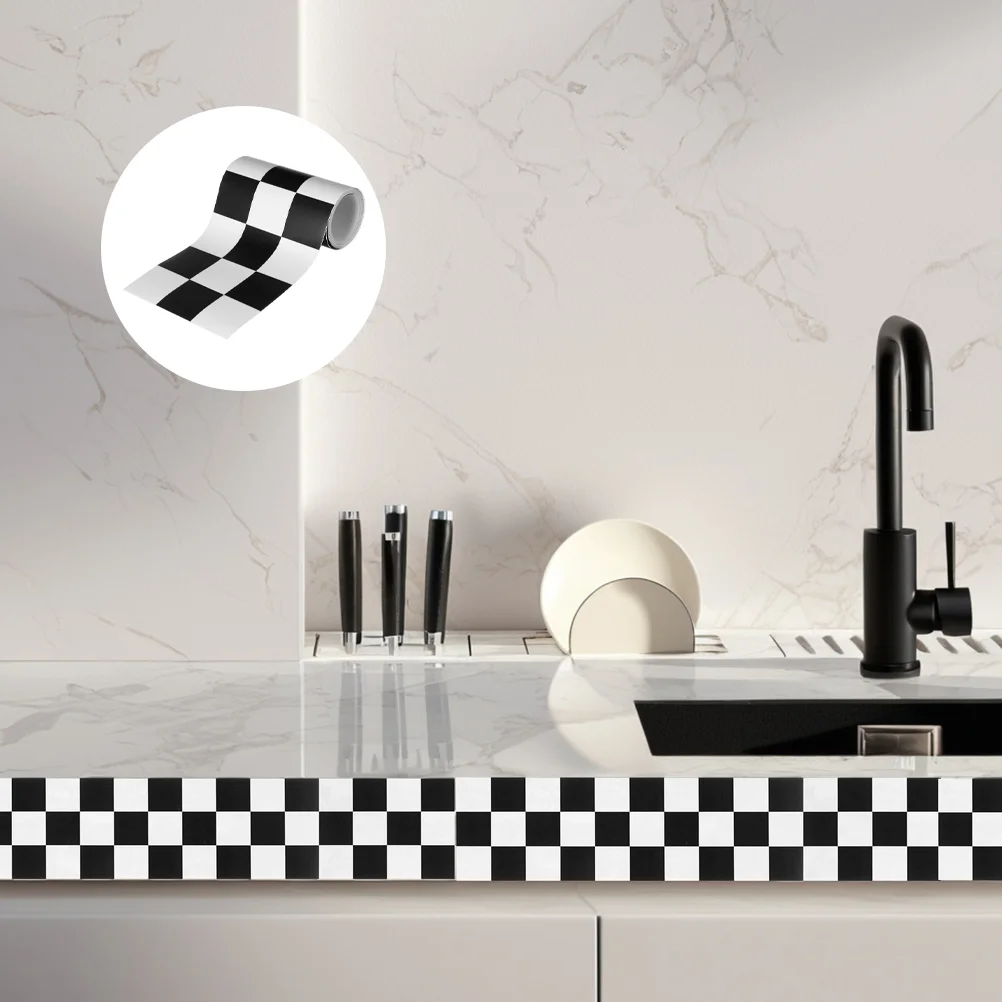 2 Rolls Border Wall Stickers Peel and Wallpaper Backsplash Tile Decals Ceramic Tiles Protector Pvc