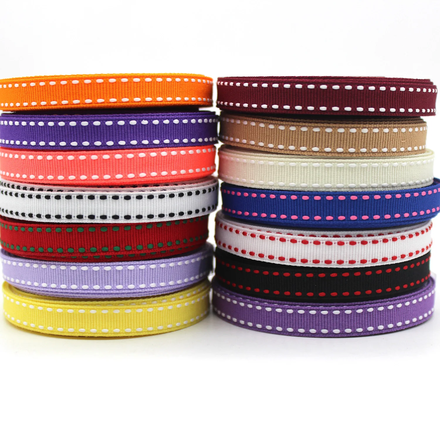 5 Yards/Lot Stitch Grosgrain Ribbon DIY Bows Wedding Gift Wrapping Party Decoration Christmas Sewing