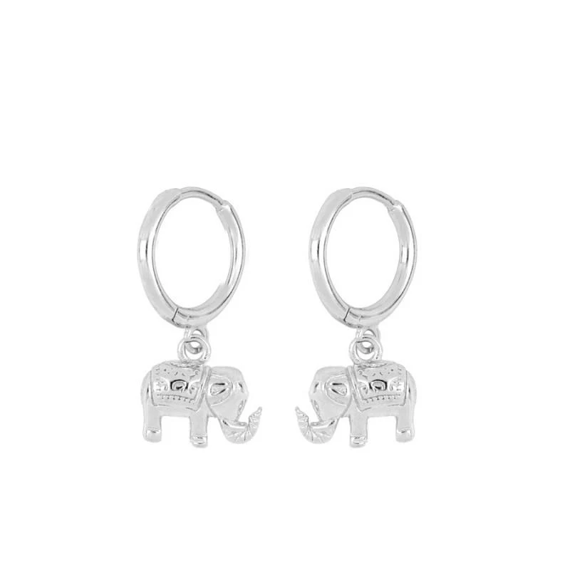 CRMYA Gold plated Drop Earrings For Women Metal Circle Elephant Pendant Hoop Earings Ear Rings Girls Jewelry Wholesale