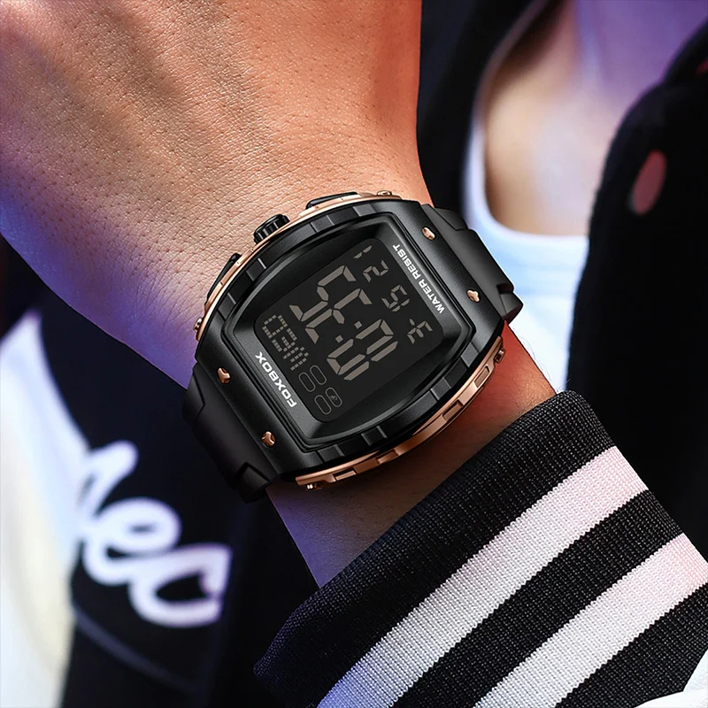 LIGE رجل جديد ساعة عسكرية رياضية التقويم الساعات الرقمية موضة LED مضيئة مقاوم للماء كرونوغراف الساعات الإلكترونية الرجال
