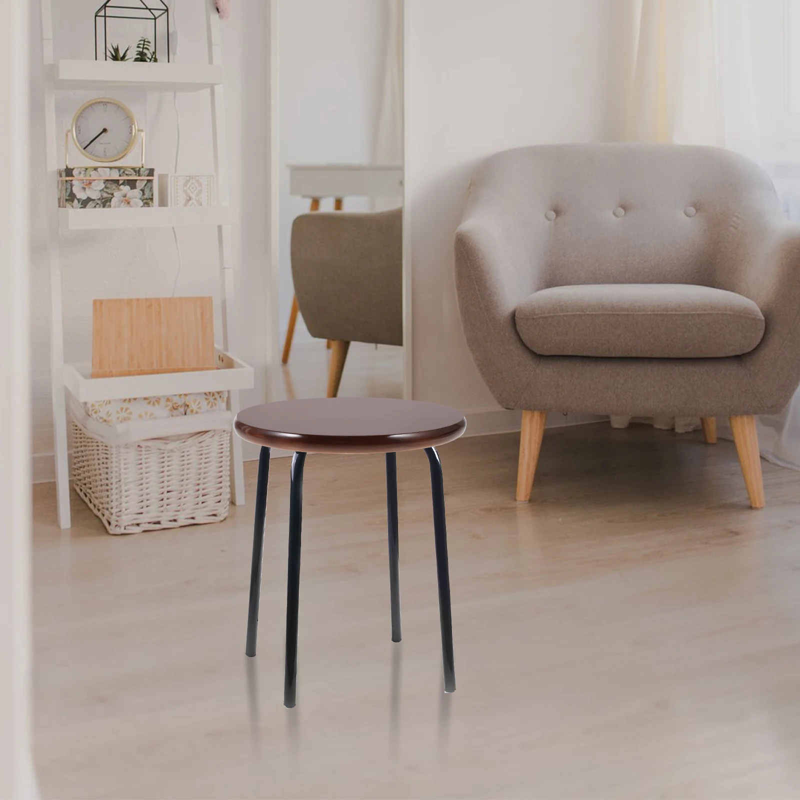 

Wooden Seat Replacement Round Solid Rubberwood Board Sturdy Home Bar Canteen Supply Stool Accessory Seat Board Wood