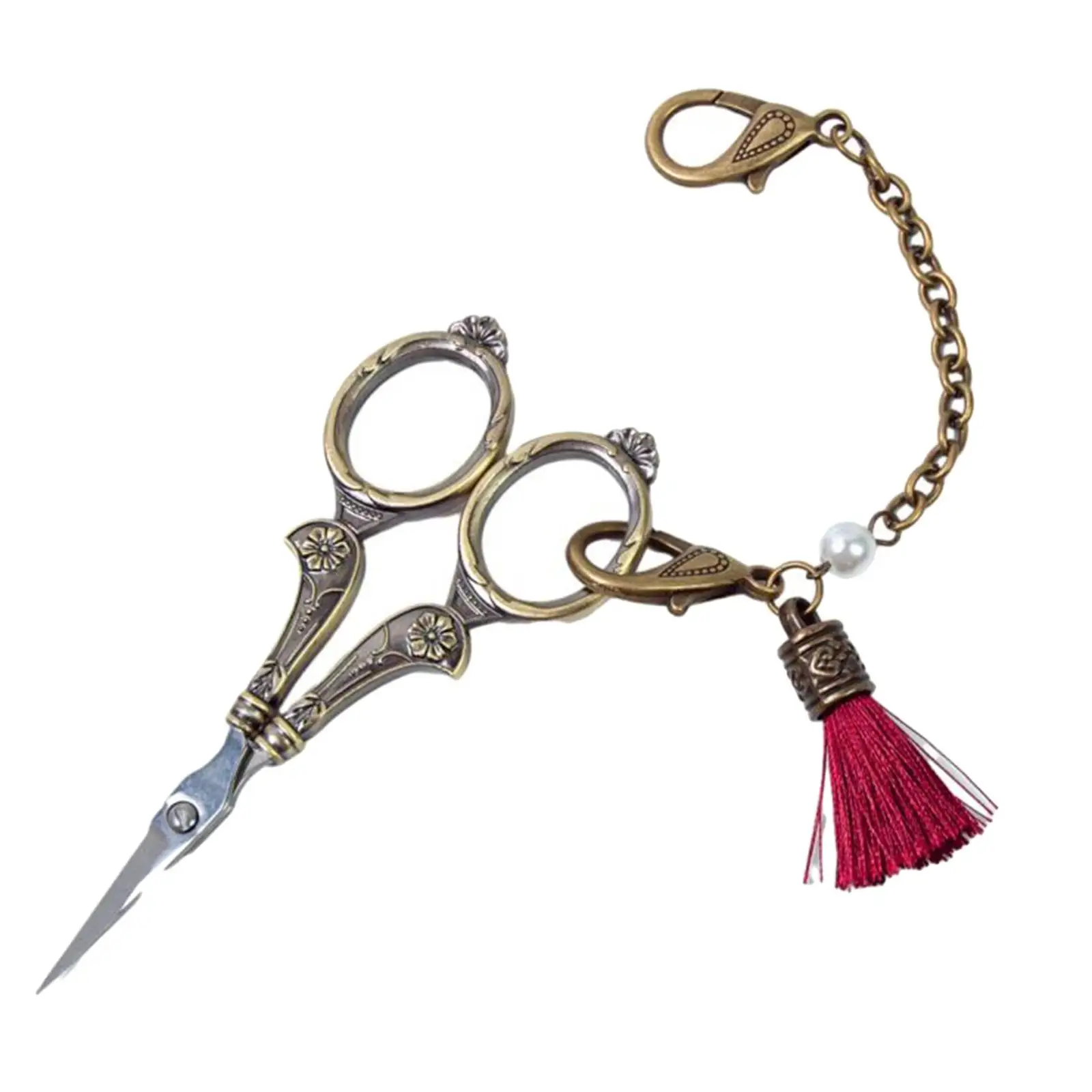 Embroidery Scissors Sharp with Tassel Manual Handmade Decoration Fabric Scissors Portable Classic Fabric Sewing Cutting Shears