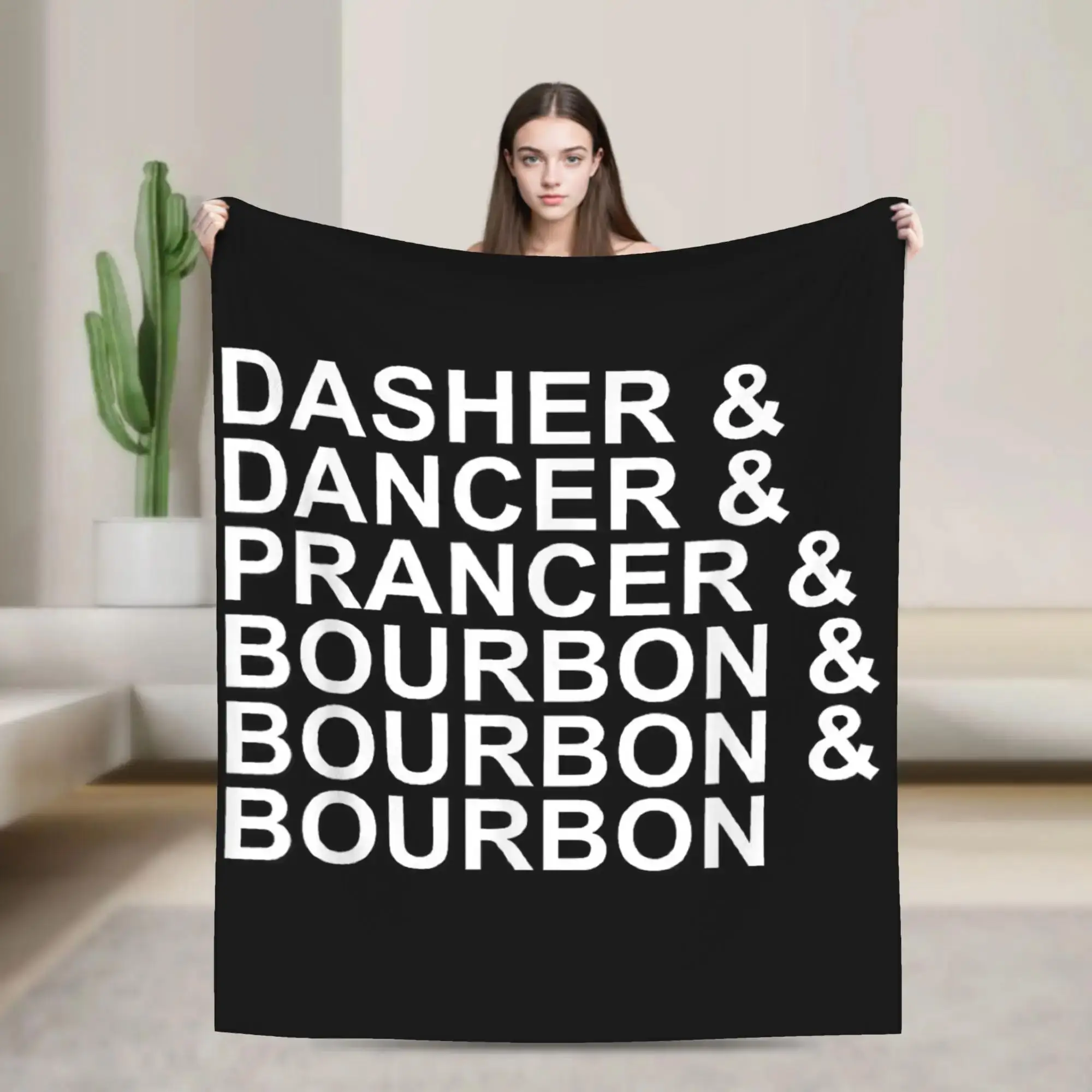 

Плед Dasher Dancer Prancer Bourbon: Мягкое теплое покрывало для детей и взрослых, осенний домашний декор, плед с принтом