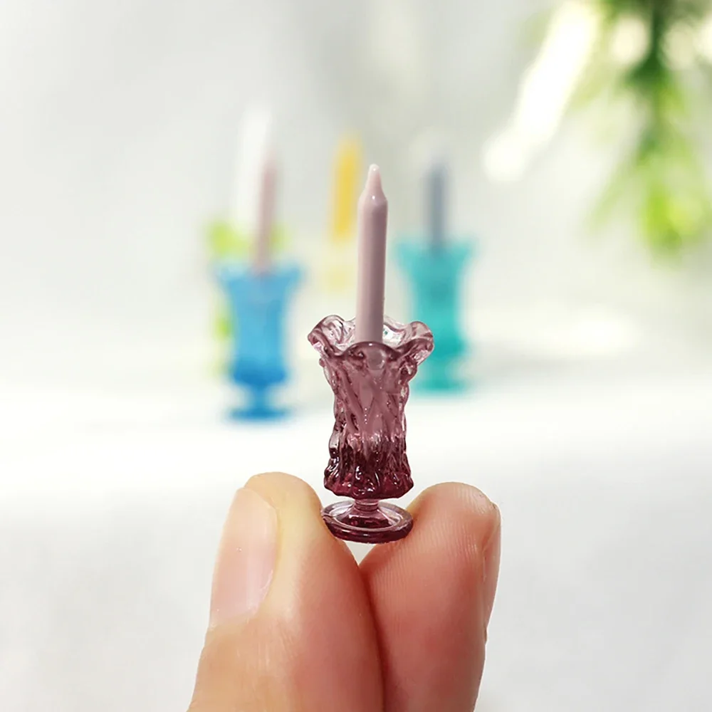 1Pcs 1/12 Dollhouse Miniature Accessories Mini Resin Candle Model for Doll House Home Decoration ob11