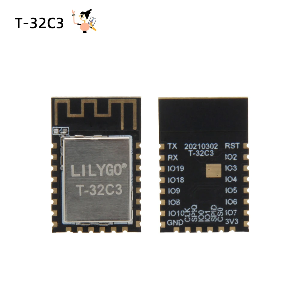 LILYGO® T-32C3 ESP32-C3 Module, Ultra-Low-Power SoC RISC-V Single-Core CPU, Support WiFi Bluetooth, Arduino ESP32 Electronics