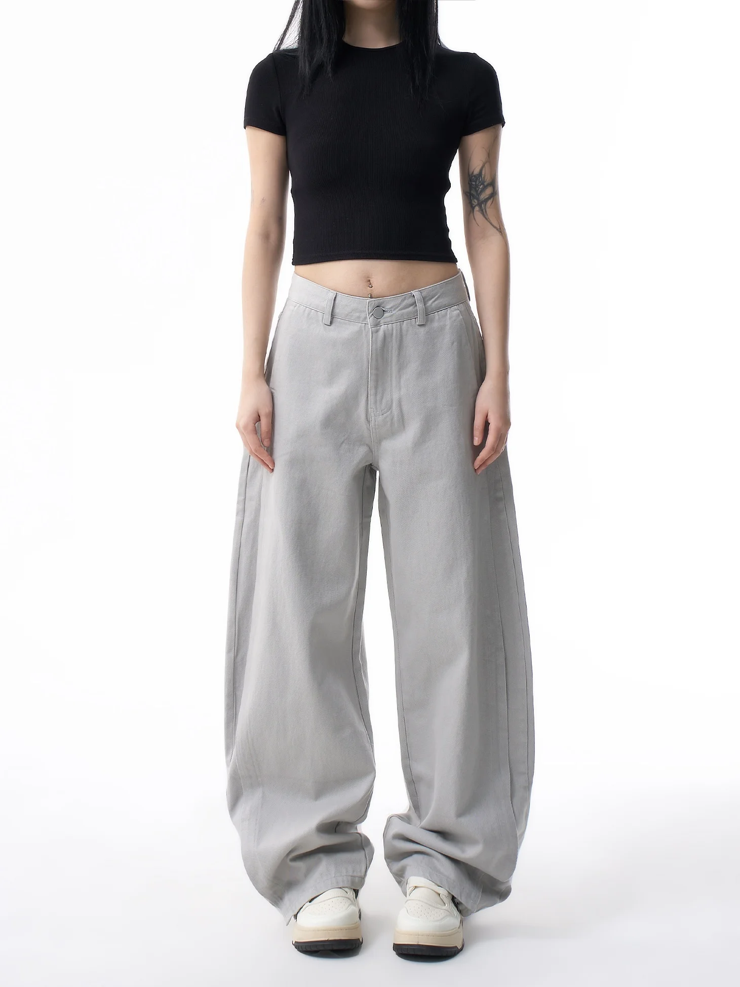 

Широкие джинсы с высокой талией, женские весенние 2023, новые длинные брюки, повседневные джинсовые брюки прямого кроя длиной до пола