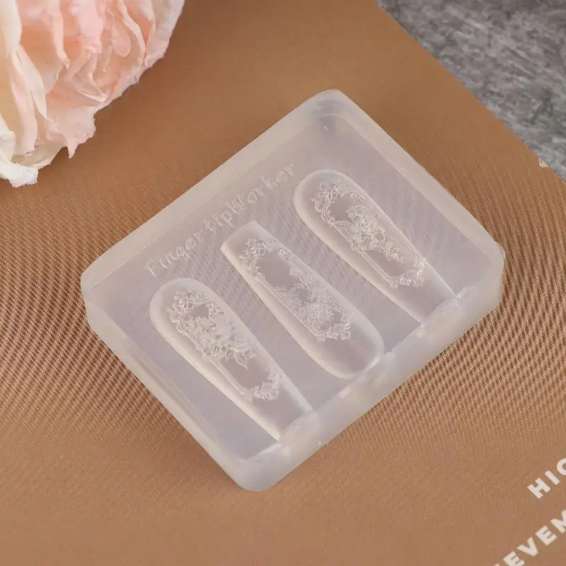 1pcs 3D Carving Silicone Template DIY Manicure Decoration Tools Retro 3D Nail Molds Window Frame Rose Flower Frame Nail Mold