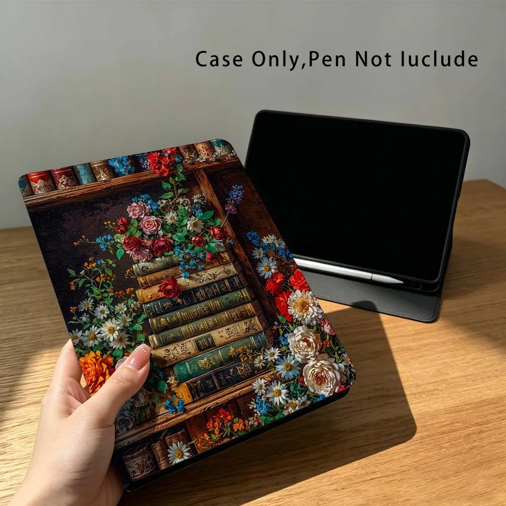 Book Lovers Creative Design Fashion For Xiaomi Poco Redmi Pad 8 2 4 C1 6 6S 7 7S SE 9.7 14 11 11.2 Inch Pen Tray Tablet Case