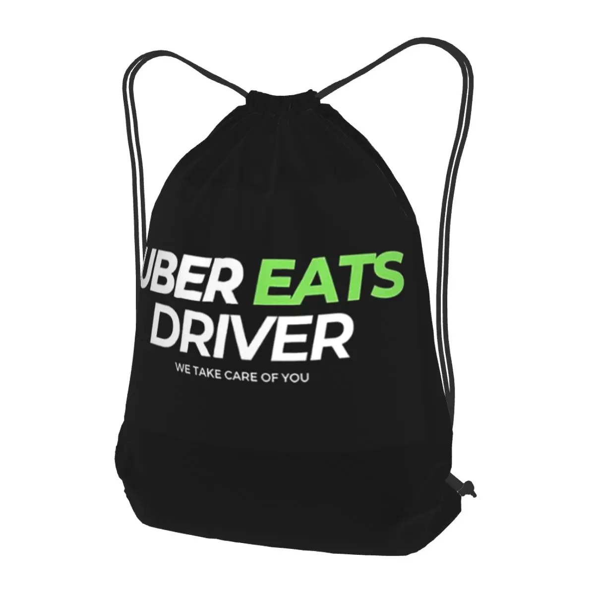 Uber Eats Driver Logo Food Delivery Driver Backpacks Portable Drawstring Bags Sundries Bag Book Bags for Travel Students