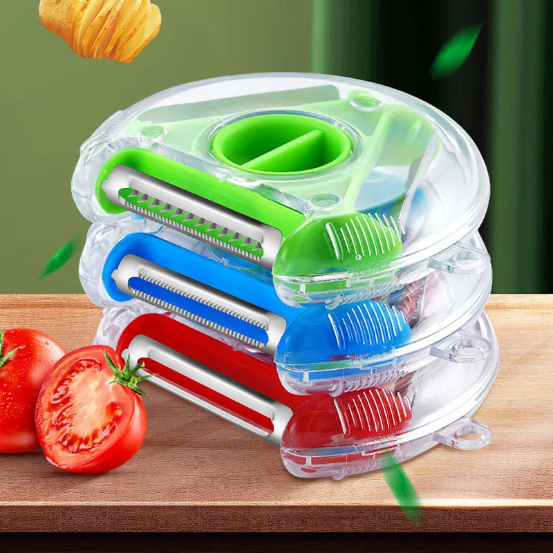 1Pc 3 In 1 Multifunctional Peeler Vegetable Fruits Peeler Shredded Peeling Artifact Kitchen Tool Accessories