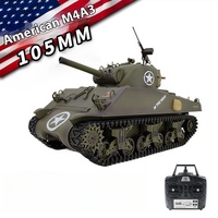 Rc Tank Heng Long 1/16 American M4a3 Sherman Electric Remote Control Tank Model Telescopic Barrel Military Model Holiday Gift