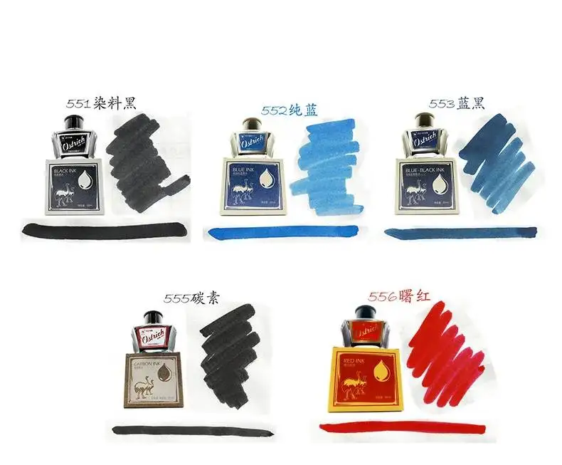 Ostrich Black Blue Black Blue Red Ink Student Calligraphy Pen Ink Non Carbon Pen Quick Drying