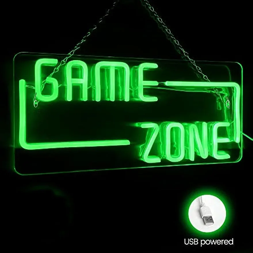 Game Zone Neon Signs LED Neon Light Sign Light Up Neon Signs  for Wall Decor Bedroom Game Room Led Signs Gamer Gifts for Gamer