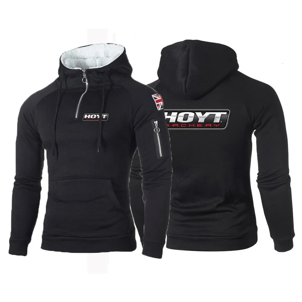 2024 Hoyt Archery New Men Spring And Autumn Jackets Zipper Hoodie Harajuku Fitness Fleece Casual All-Match Sweatshirt