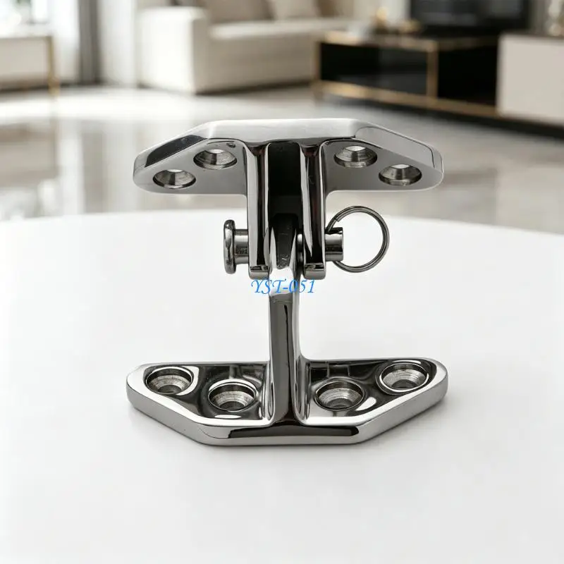 E15A Smooth Metal Marine Door Fitting, Butterfly Hardware with Removable Pin for Deck, Gate, Warehouse Door Repair, and