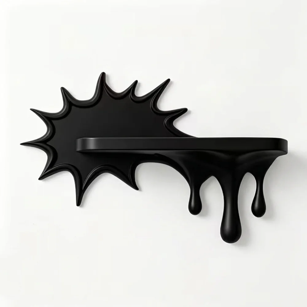 3D Printed Burst Dripping Shape Wall Shelf Irregular Shape Wall-Mounted Melting Display Rack Plastic Melting Decorative Shelf