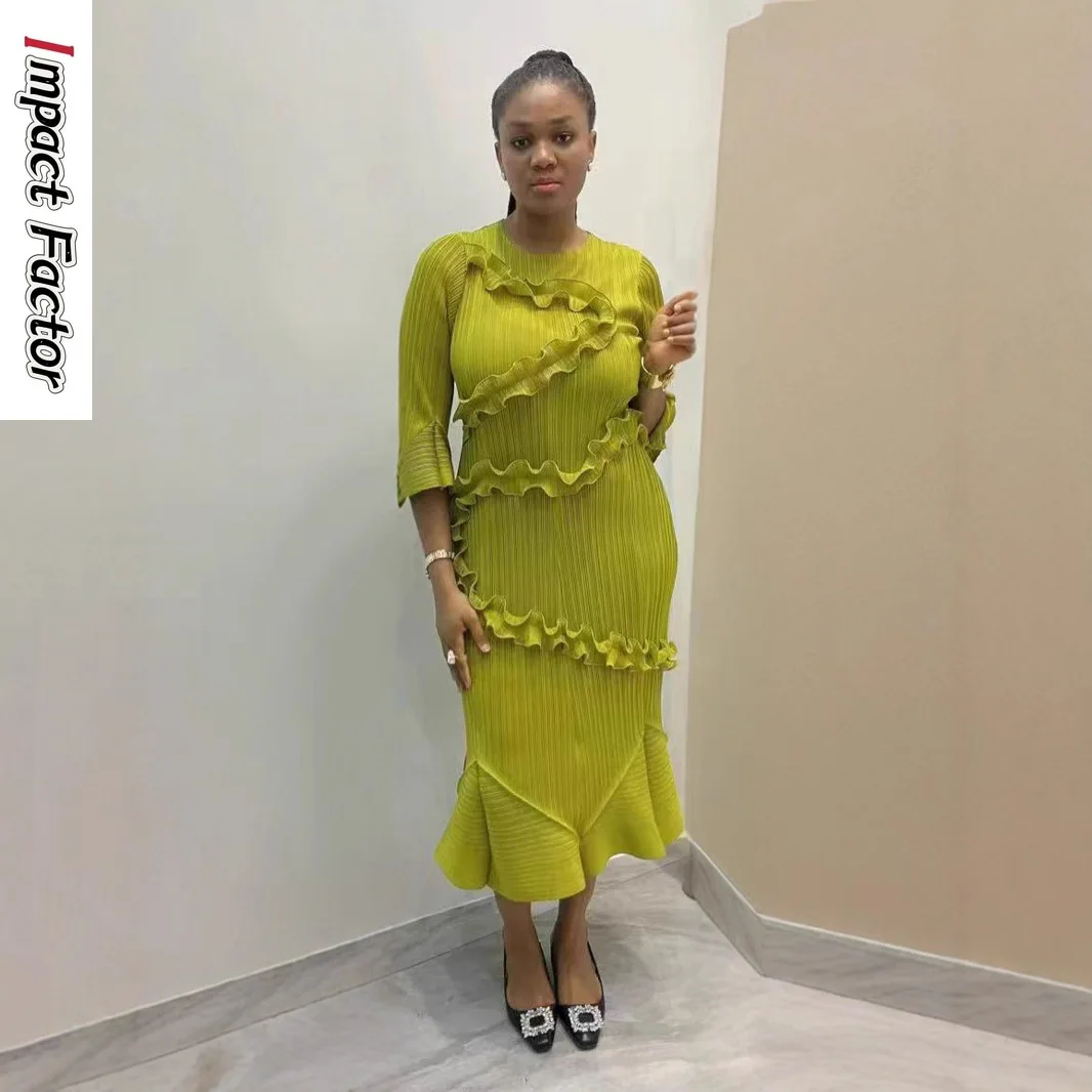 miyake-2025-ete-nouvelle-mode-plissee-col-rond-gateau-jupe-design-sens-moyen-et-longue-robe-ample-femmes