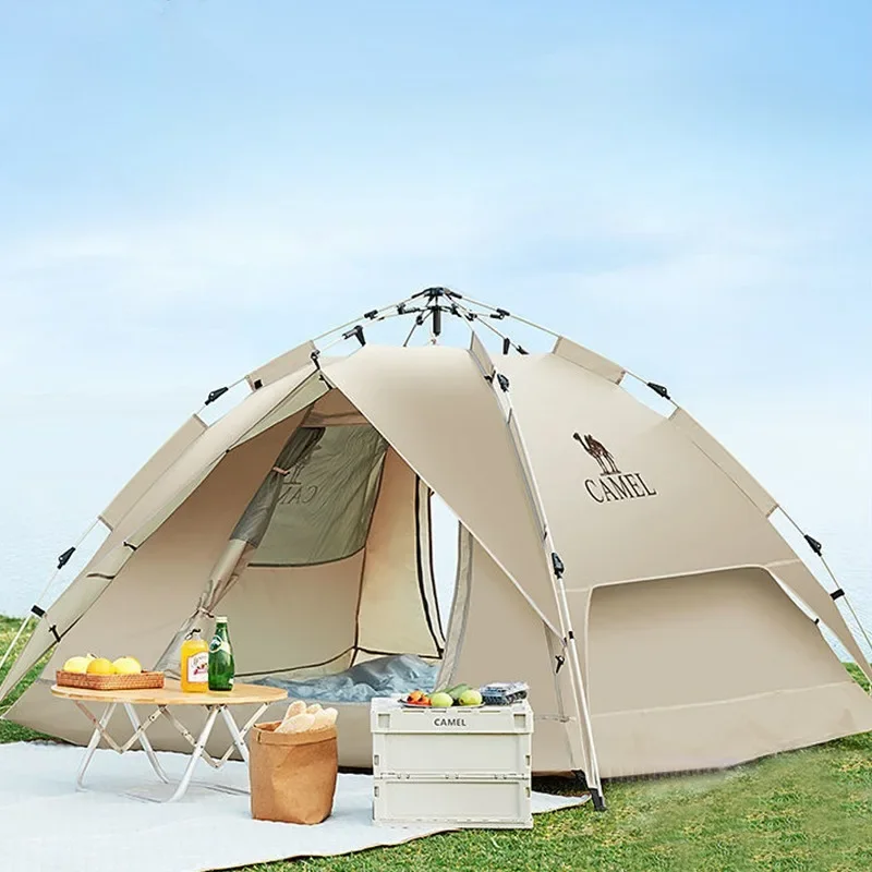 New 3-4 Person Camping Tents Travel Outdoor One-touch Tent Sun Protection Automatic Beach Tent Camping Equipment 텐트