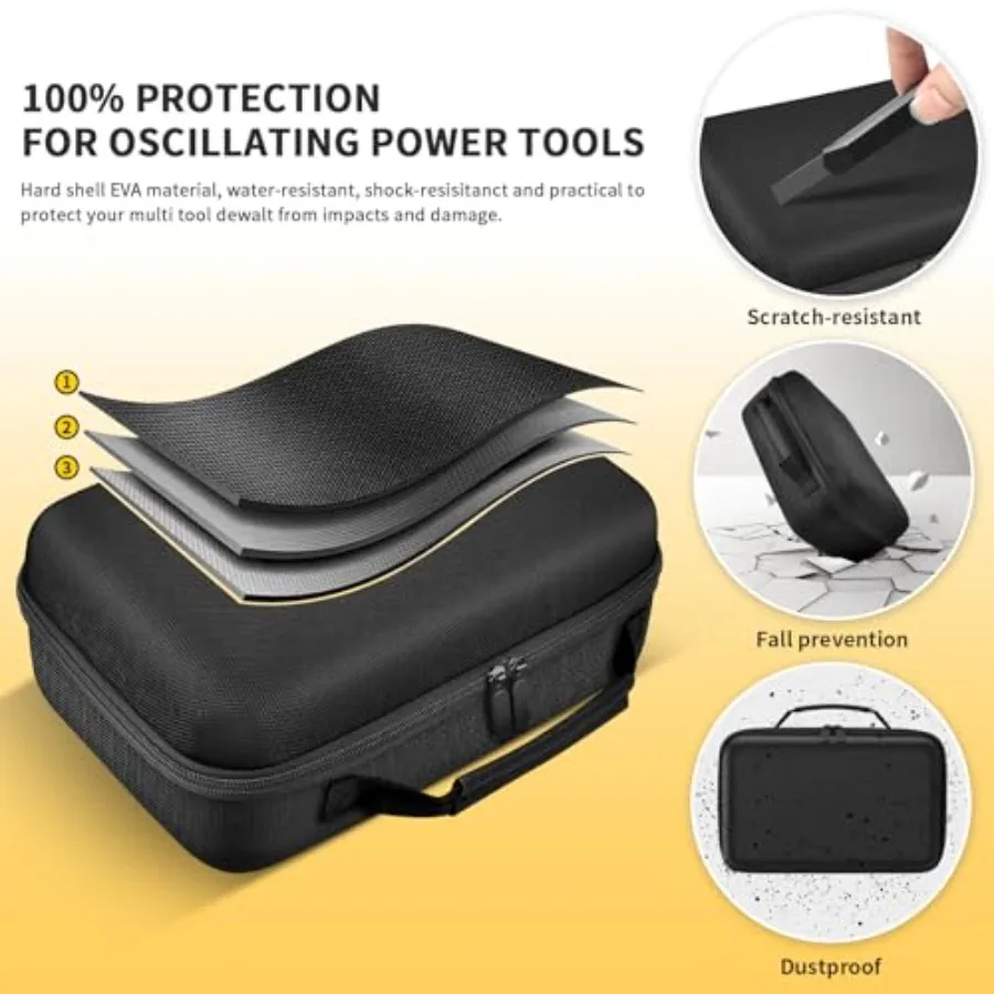 Large Carrying Storage Box Compatible with DEWALT 20V MAX XR Oscillating MultiTool DCS354B DCS356B for Battery Charger Blades S