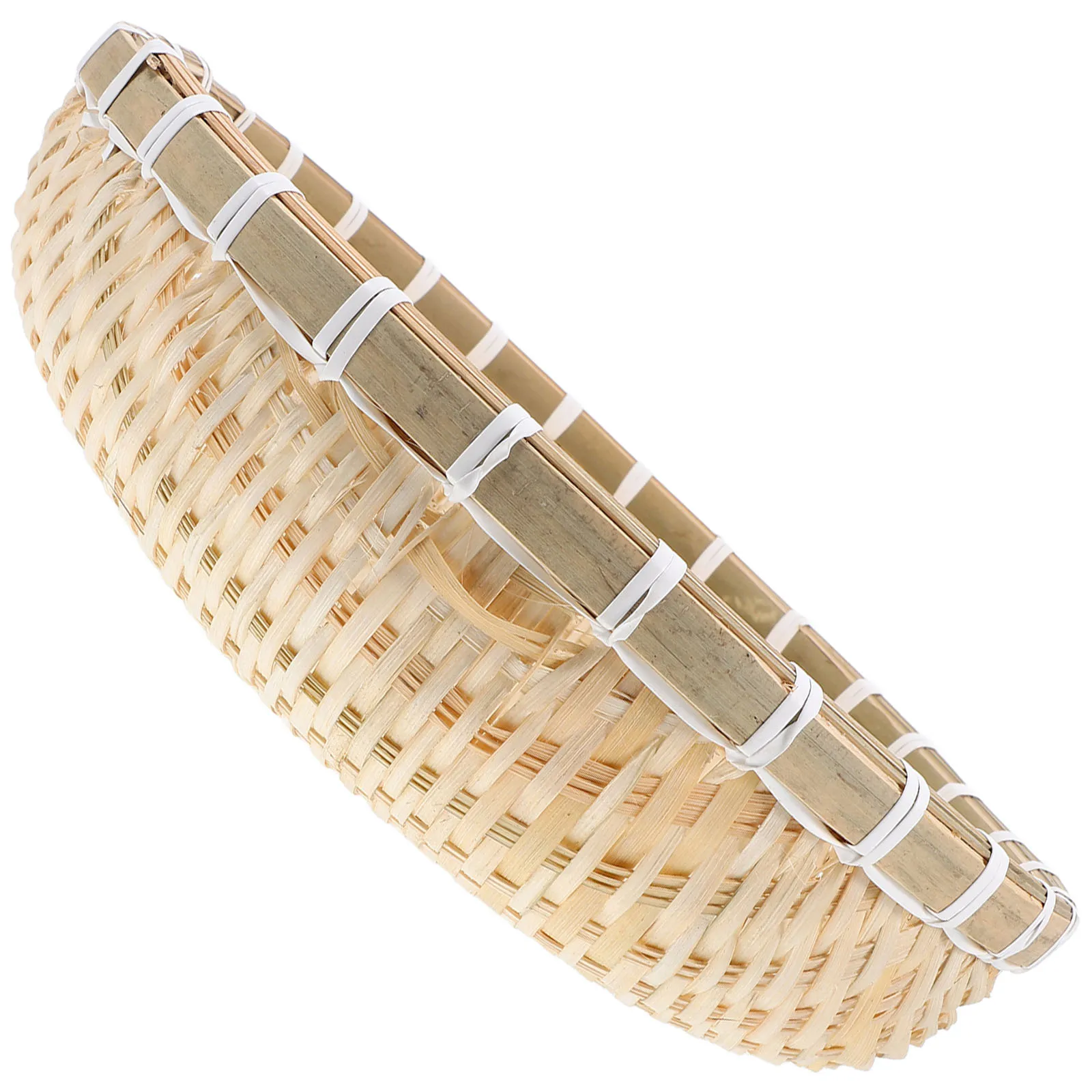 

Handmade Bamboo Fruit Basket Woven Storage Organizer Kitchen Use Versatile Design Drainage Holes Sturdy Material