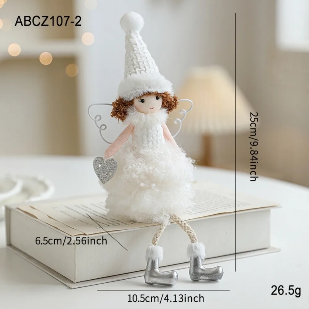 Sitting Posture Angel Girl Figurine Christmas Tree Decor Wings Design Doll Desktop Ornament Fairy Elf Figurine Festive Gift